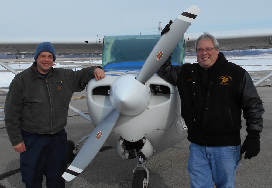 (L-R) Josh Eyering, Kent State University Aircraft Maintenance Manager, and Mike Trudeau, Hartzell Top Prop Program and Modifier Account Manager 