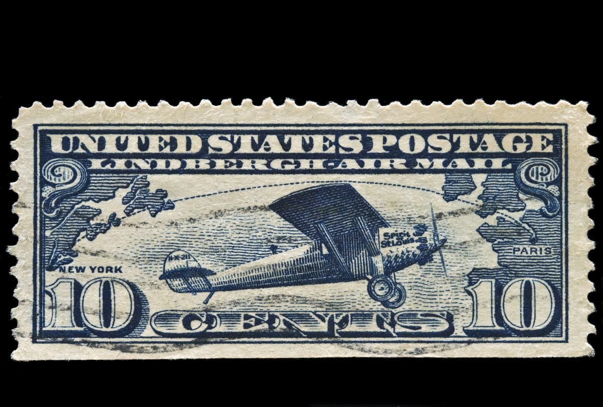 Lindbergh's Plane "Spirit of Saint Louis" Postal Stamp
