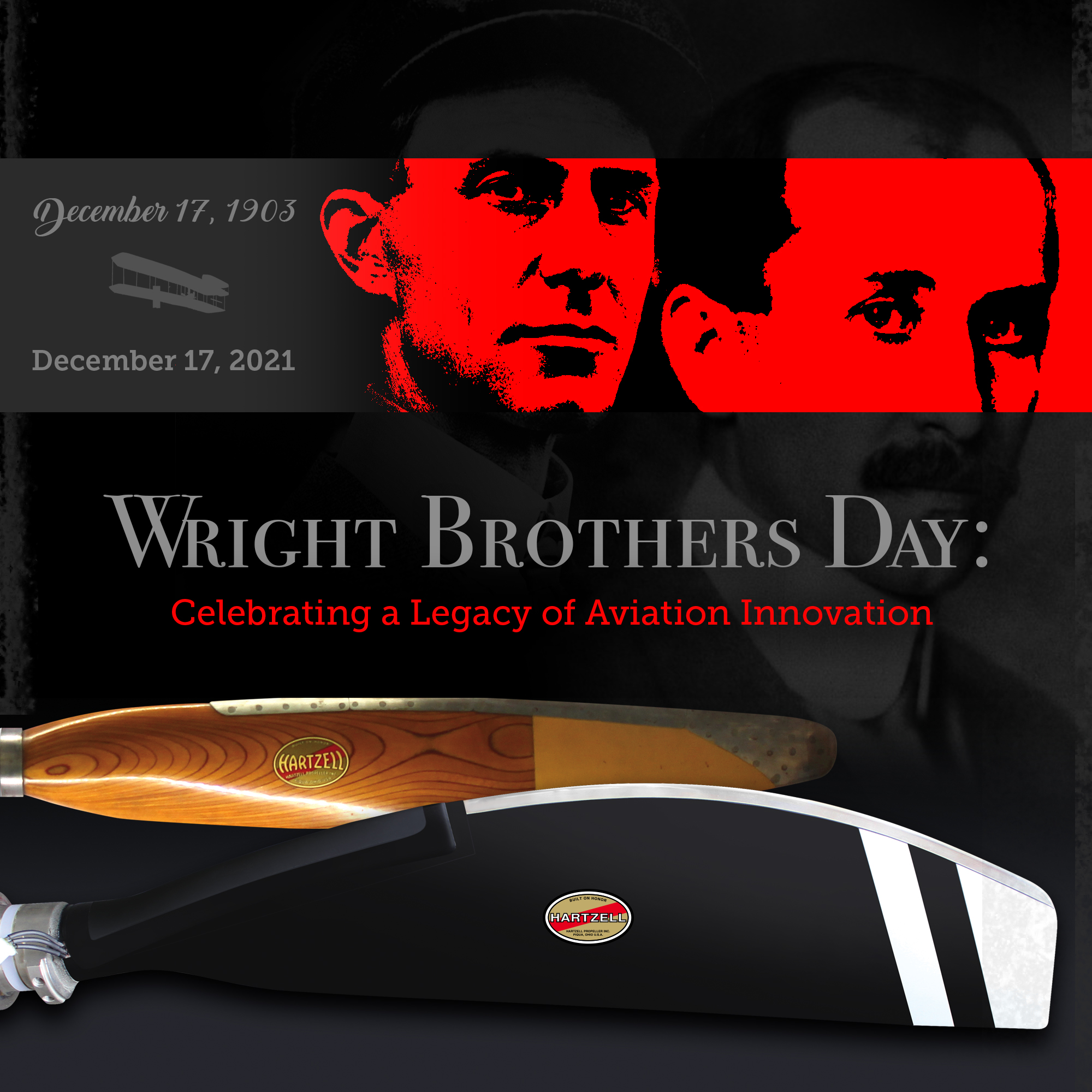 Hartzell Wright Brothers Day graphic - celebrating a legacy of aviation innovation